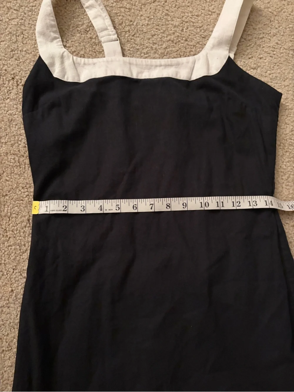 Abercrombie & fitch black white square neck split linen back maxi dress medium